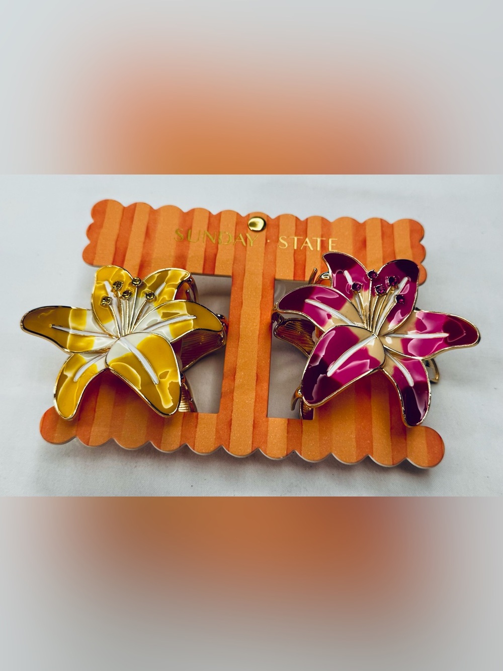 Sunday State Orange Hair Styling Brush with Gold Accent